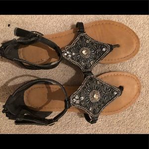 Black Gem Sandals
